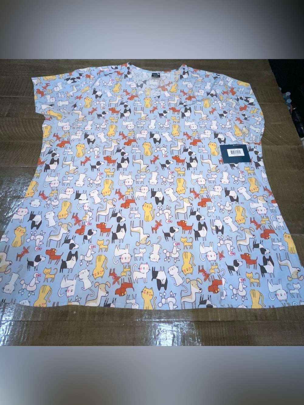 Scrubs top,  Cat Print Medical Scrub Top - Multi Color